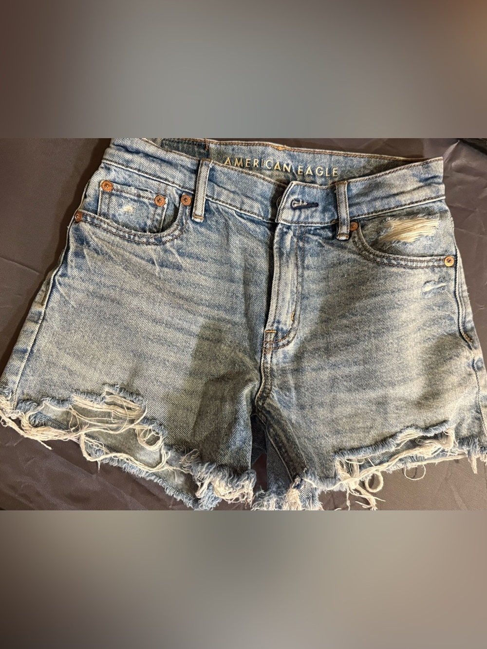 American Eagle Outfitters Light Wash Distressed Jean Shorts